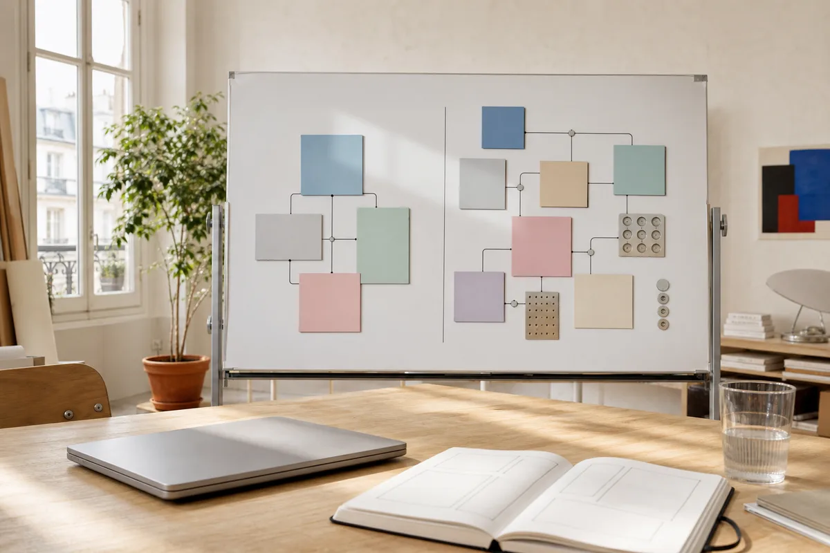 Tableau blanc comparant une suite intégrée et un assemblage d outils spécialisés
